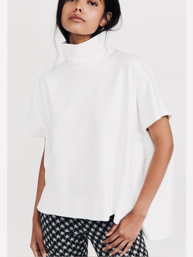 Rosetta Getty Mock Turtleneck Cropped Top Xs